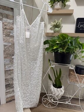 Hot & Delicious White Crochet Slip Dress